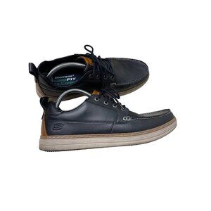 Skechers Mens Oxford Size 12 Heston Sendo Black Classic Fit Memory Foam Shoes